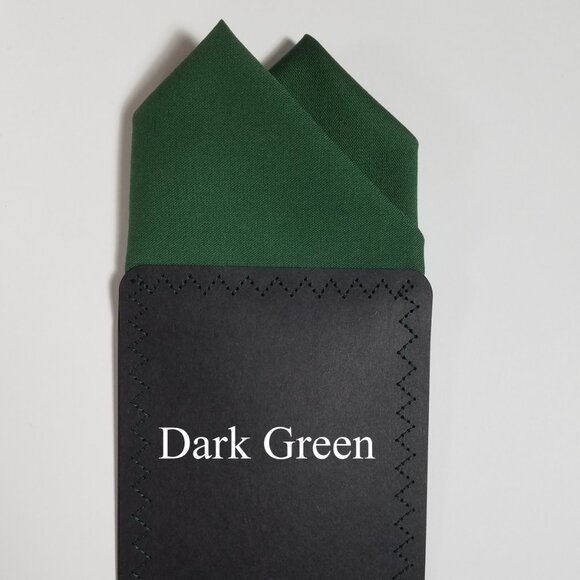 New - Dark Green Cotton Pre-Folded Pocket Square Handkerchief Insert - Picture 3 of 6